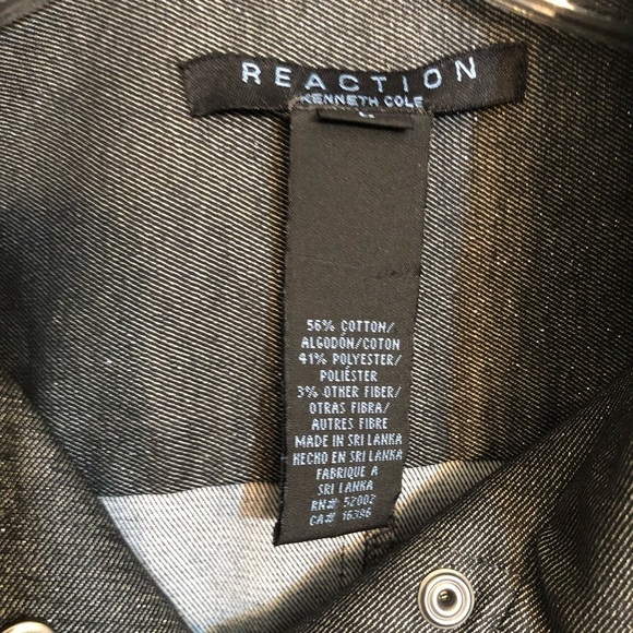 Kenneth Cole  size large black Jean jacket silver threaded denim with shimmer - Picture 11 of 11